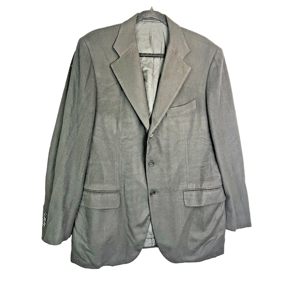 Luciano Barbera Sartoriale 100% Cashmere Blazer BLACK Italy EU52 US 42R